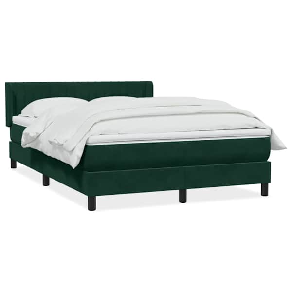 vidaXL Box Vedruvoodi madratsiga Tumeroheline 160x220 cm samet