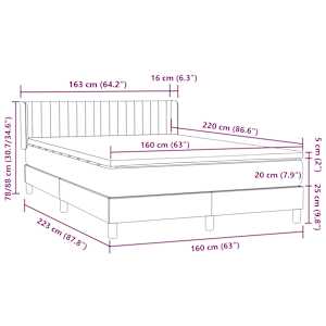 Box spring postel s matrací tmavě zelená 160x220 cm samet - obrázek 12