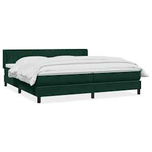 Box spring postel s matrací tmavě zelená 180x220 cm samet - obrázek 2