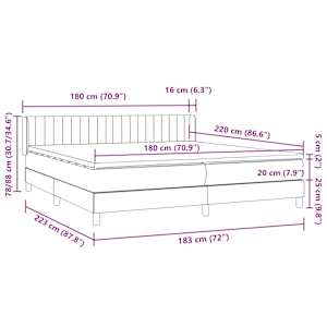Box spring postel s matrací tmavě zelená 180x220 cm samet - obrázek 12