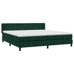 Box spring postel s matrací tmavě zelená 180x220 cm samet - obrázek 4
