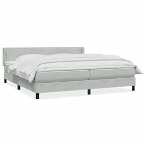 Box spring postel s matrací světle šedá 200x220 cm samet - obrázek 2