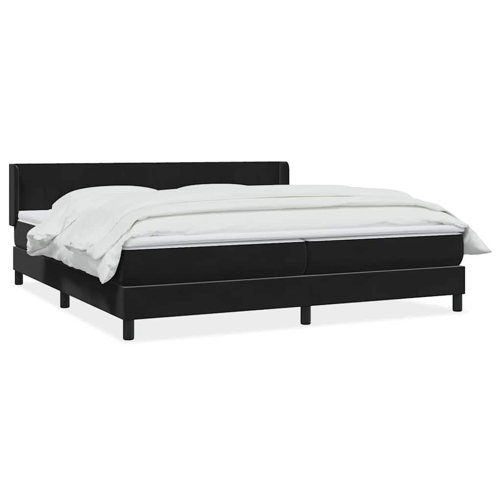 Box Spring postelja z vzmetnico črna 200x220 cm žametna