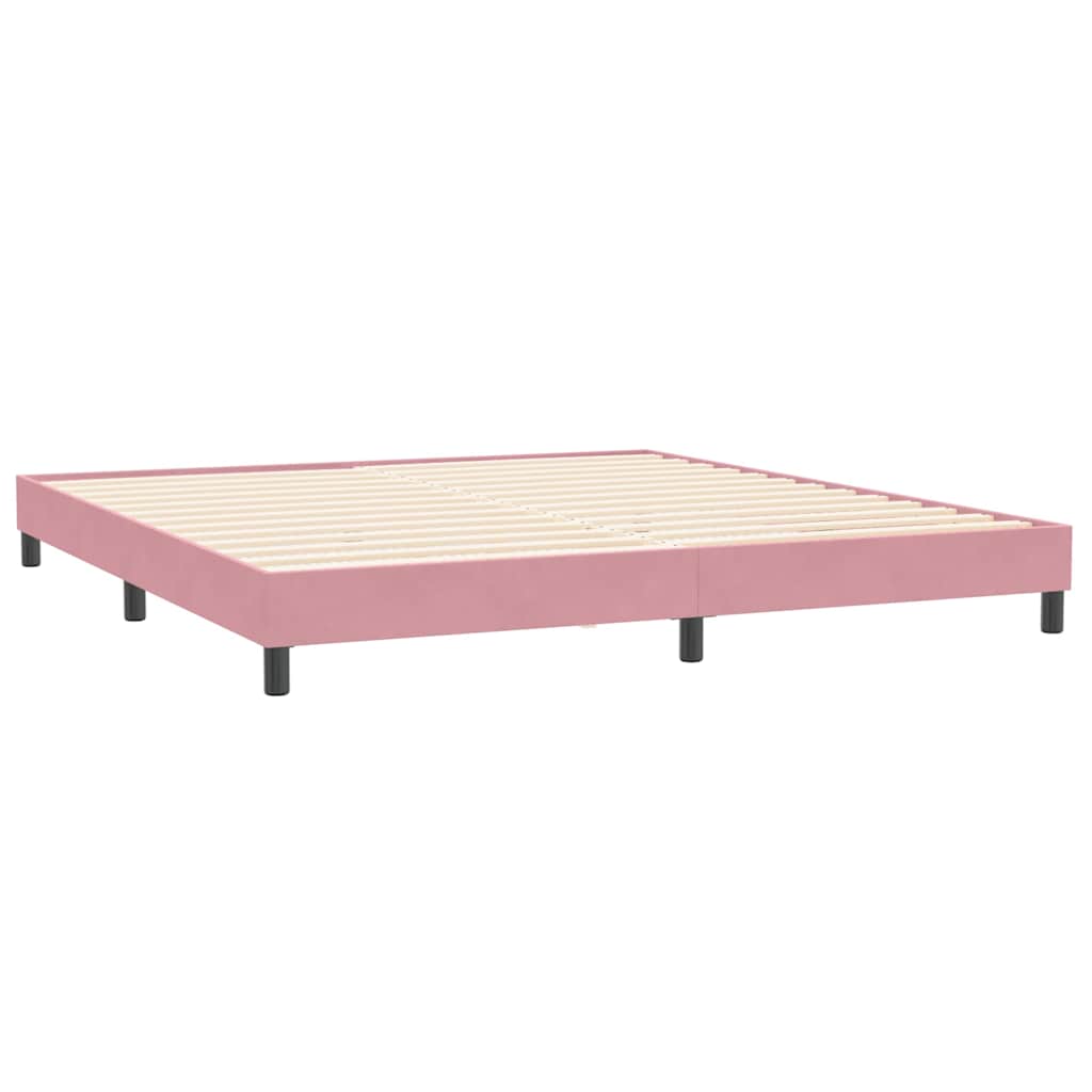 Łóżko typu Box Spring z materacem różowe 200x220 cm aksamitne