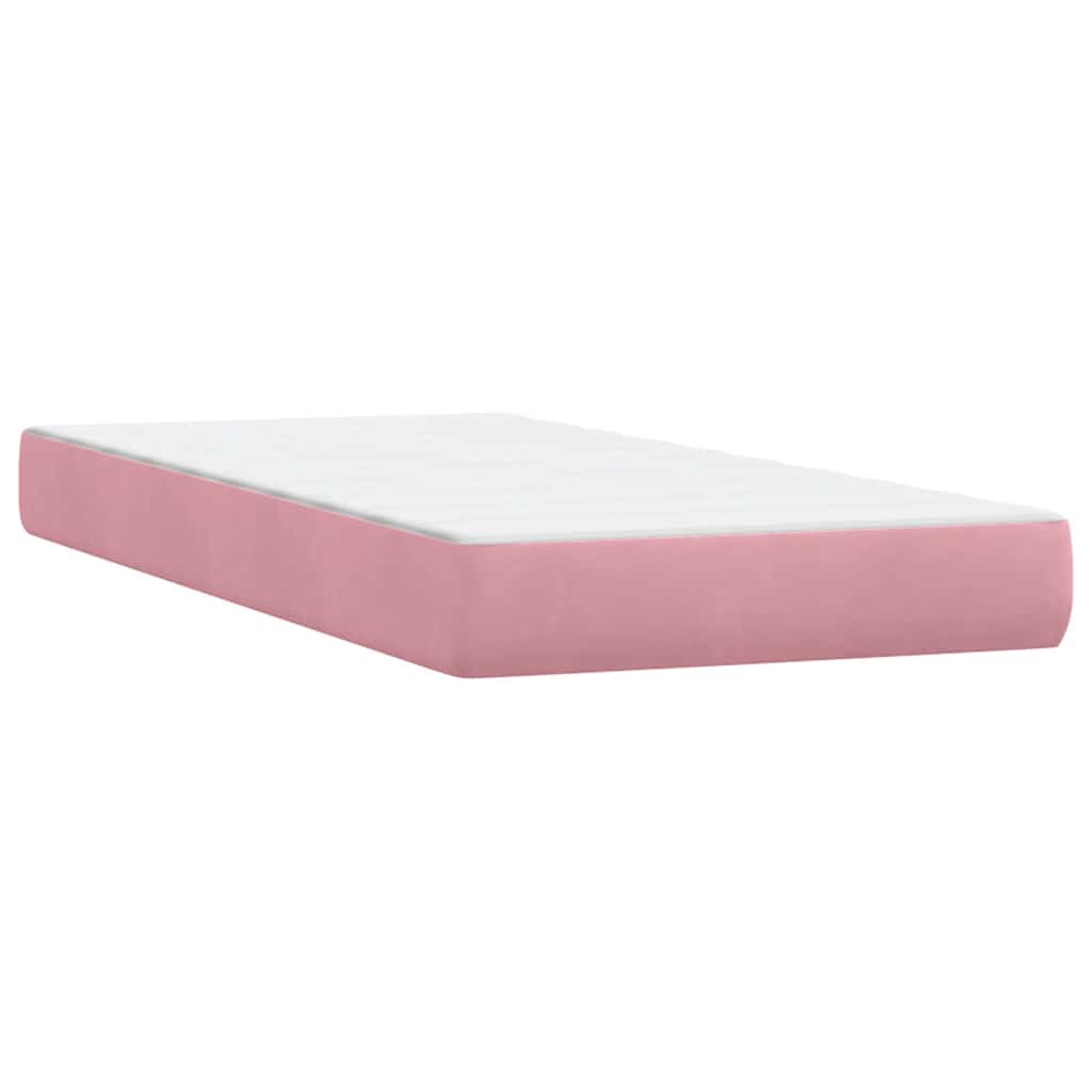 Łóżko typu Box Spring z materacem różowe 200x220 cm aksamitne