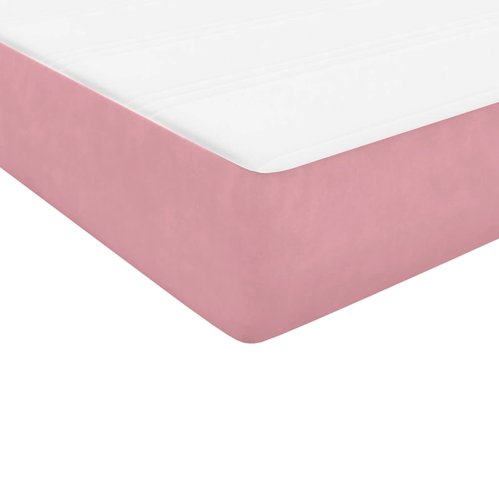 Łóżko typu Box Spring z materacem różowe 200x220 cm aksamitne