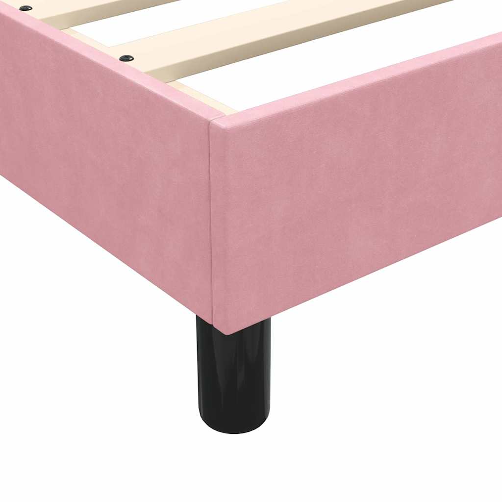 Łóżko typu Box Spring z materacem różowe 200x220 cm aksamitne