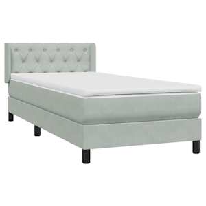 Box spring postel s matrací světle šedá 80x210 cm samet - obrázek 4