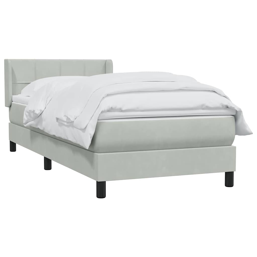 vidaXL Boxspring met matras fluweel donkergroen 80x210 cm afbeelding