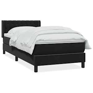 Box spring postel s matrací černá 90x210 cm samet - obrázek 2