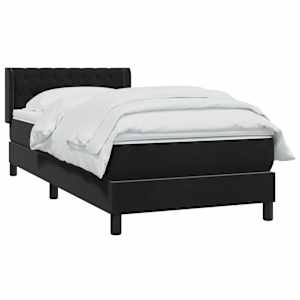 Box spring postel s matrací černá 90x210 cm samet - obrázek 3