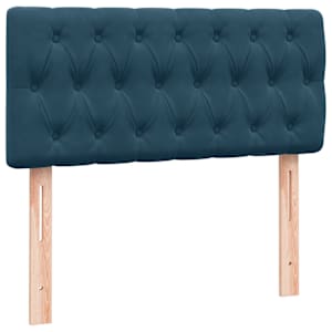 Box spring postel s matrací tmavě modrá 100x210 cm samet - obrázek 7