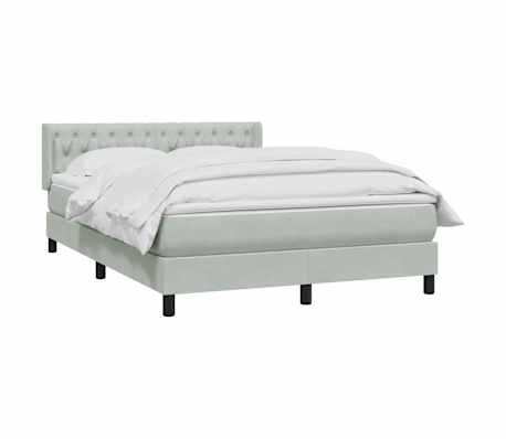 vidaXL Sommier &agrave; lattes de lit et matelas gris clair 140x210cm velours