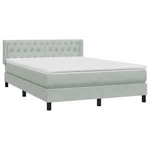 Box spring postel s matrací světle šedá 140x210 cm samet - obrázek 4