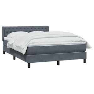 vidaXL Sommier &agrave; lattes de lit et matelas gris fonc&eacute; 140x210cm velours