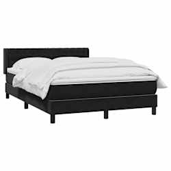 vidaXL Cama com molas/colch&atilde;o 140x210 cm veludo preto
