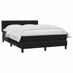 vidaXL Sommier &agrave; lattes de lit avec matelas noir 140x210 cm velours