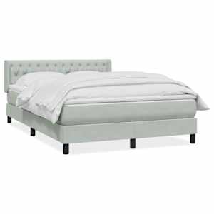 Box spring postel s matrací světle šedá 160x210 cm samet - obrázek 2