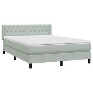 Box spring postel s matrací světle šedá 160x210 cm samet - obrázek 4
