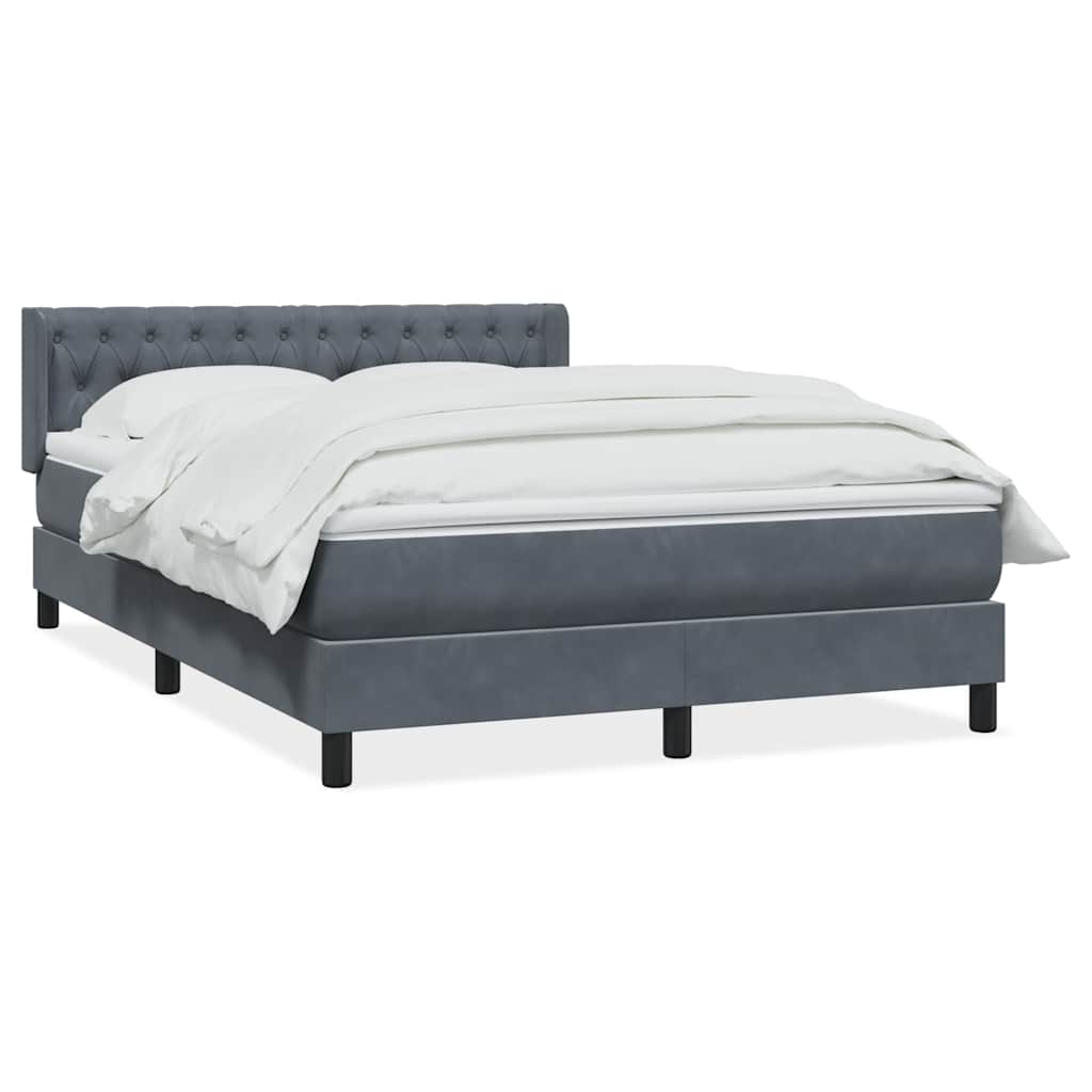 vidaXL Box spring postel s matrací tmavě šedá 160x210 cm samet