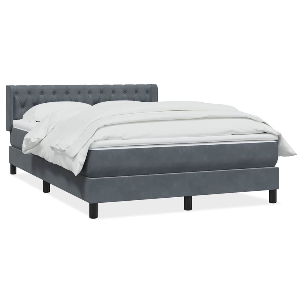 vidaXL Boxspring met matras fluweel donkergrijs 160x210 cm grijs, foto 3
