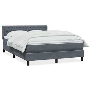 Box spring postel s matrací tmavě šedá 160x210 cm samet - obrázek 2