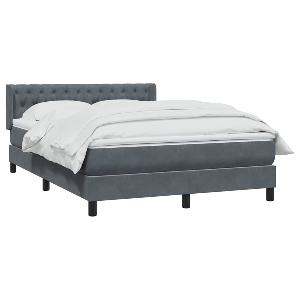 vidaXL Boxspring met matras fluweel donkergrijs 160x210 cm grijs, foto 2