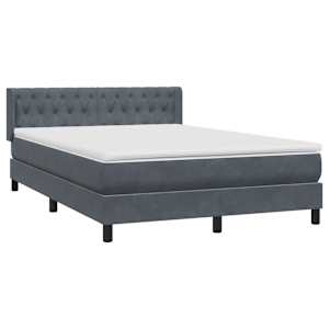 Box spring postel s matrací tmavě šedá 160x210 cm samet - obrázek 4
