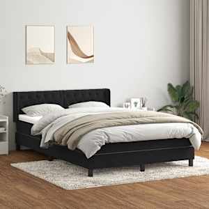 Box spring postel s matrací černá 160x210 cm samet - obrázek 1