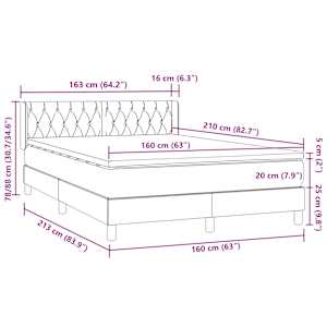 Box spring postel s matrací růžová 160x210 cm samet - obrázek 12