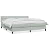 vidaXL kontinentaalvoodi madratsiga, helehall, 180x210 cm, samet