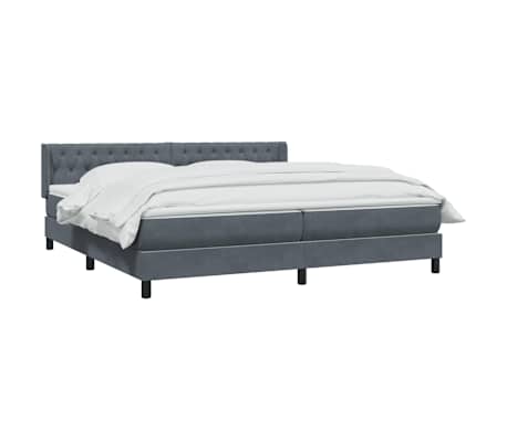 vidaXL kontinentalseng med madras 180x210 cm fl&oslash;jl m&oslash;rkegr&aring;