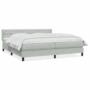 Box spring postel s matrací světle šedá 200x210 cm samet - obrázek 2
