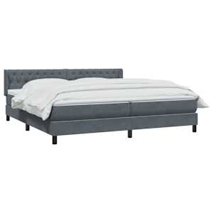 Box spring postel s matrací tmavě šedá 200x210 cm samet - obrázek 3