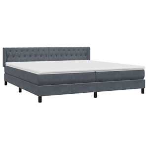 Box spring postel s matrací tmavě šedá 200x210 cm samet - obrázek 4