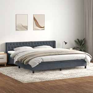 Box spring postel s matrací tmavě šedá 200x210 cm samet - obrázek 1
