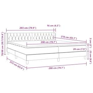 Box spring postel s matrací tmavě zelená 200x210 cm samet - obrázek 12