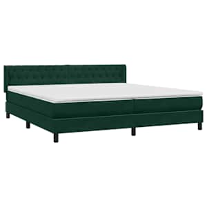 Box spring postel s matrací tmavě zelená 200x210 cm samet - obrázek 4