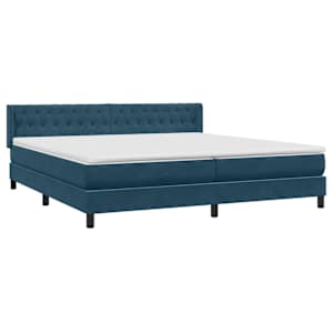 Box spring postel s matrací tmavě modrá 200x210 cm samet - obrázek 4