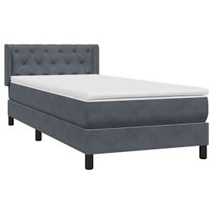 Box spring postel s matrací tmavě šedá 80x220 cm samet - obrázek 2