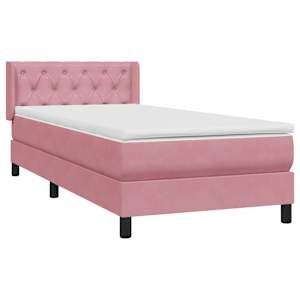 Box spring postel s matrací růžová 80x220 cm samet - obrázek 2