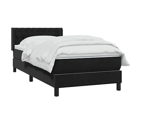 vidaXL Cama box spring con colch&oacute;n terciopelo negro 100x220 cm