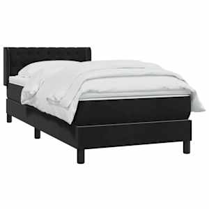 vidaXL Cama box spring con colch&oacute;n terciopelo negro 100x220 cm