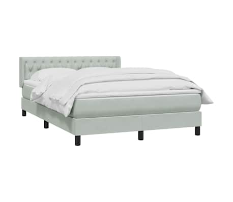 vidaXL Sommier &agrave; lattes de lit et matelas gris clair 160x220cm velours