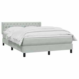 vidaXL Sommier &agrave; lattes de lit et matelas gris clair 160x220cm velours