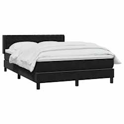 vidaXL Sommier &agrave; lattes de lit avec matelas noir 160x220 cm velours