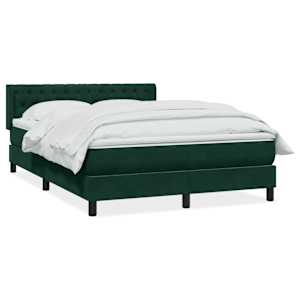 Box spring postel s matrací tmavě zelená 160x220 cm samet - obrázek 2