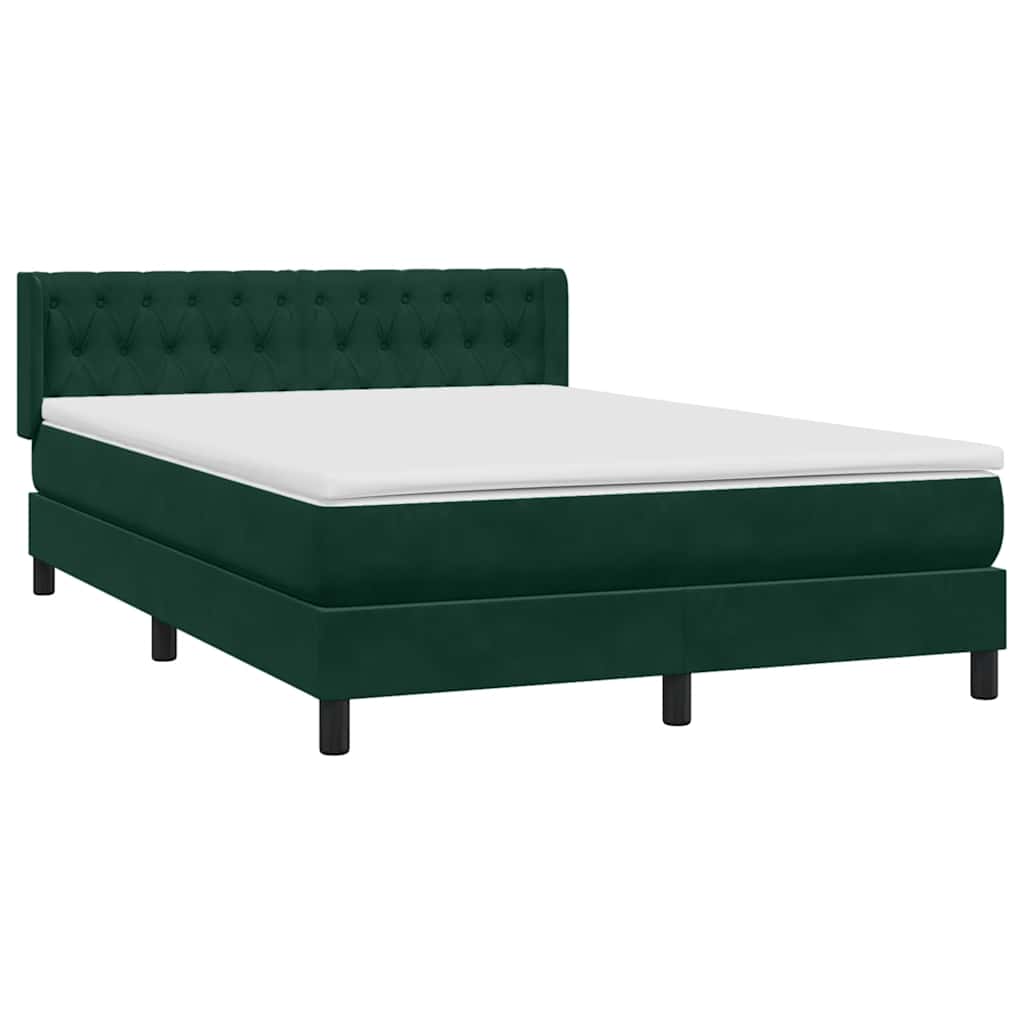 vidaXL Boxspring met matras fluweel donkergroen 160x220 cm groen, foto 4