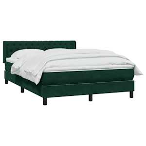 Box spring postel s matrací tmavě zelená 160x220 cm samet - obrázek 3