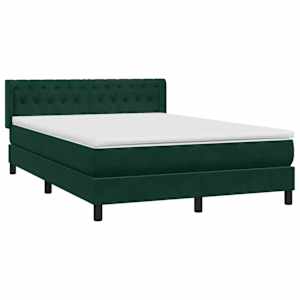 Box spring postel s matrací tmavě zelená 160x220 cm samet - obrázek 4